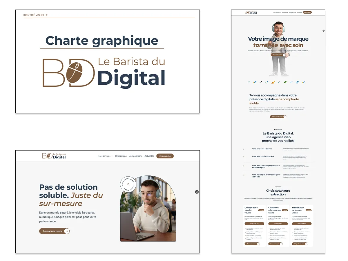 Le Barista du Digital - site web et identité visuelle